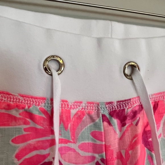 🦩 LILLY PULITZER | L | BEACH PANT | Luxurious LINEN!! | Flamingos 🦩 - Picture 3 of 16